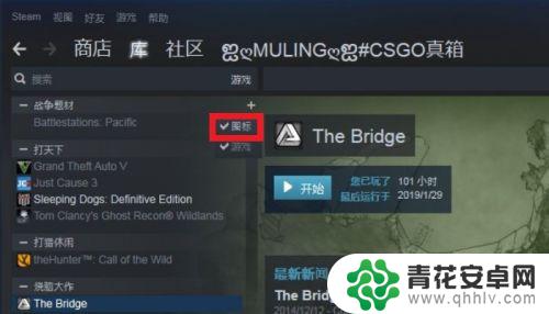 怎么在steam显示游戏图标 STEAM游戏库如何设置游戏图标显示在游戏前面