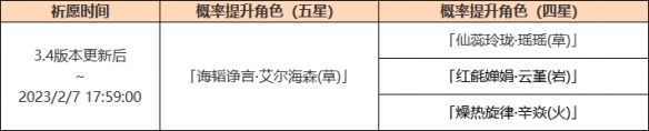 原神3.4下半卡池持续时间 《原神》3.4卡池更新时间