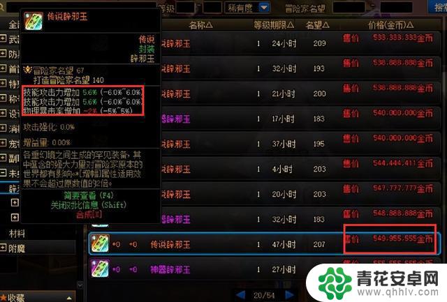 DNF：神界更新前夕！高技攻辟邪玉“崩盘”，拍卖行出现了贬值