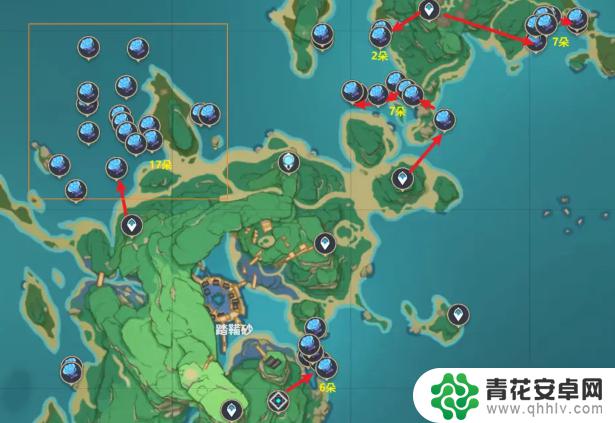 原神海灵芝位置图2.0 原神海灵芝采集路线图2023下载